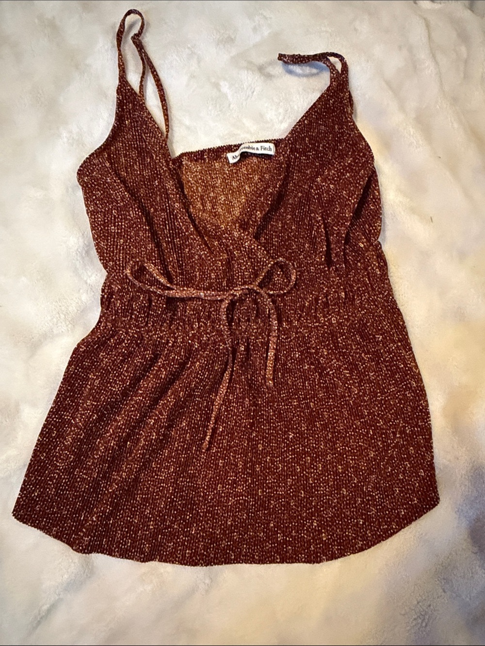 Abercrombie & Fitch Rust-Brown Knit Wrap Camisole